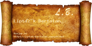 Lipták Bertalan névjegykártya